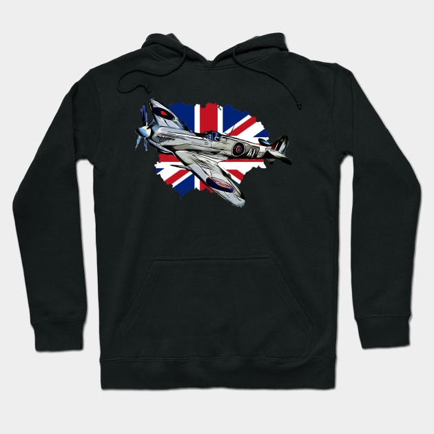 Spitfire - Union Jack Hoodie by OzInke